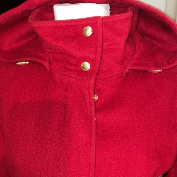 Women’s VINTAGE ELLEN TRACY 90’s with hood 100% wool lined coat sz 10 EUC Belt - Picture 4 of 15